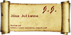 Jósa Julianna névjegykártya